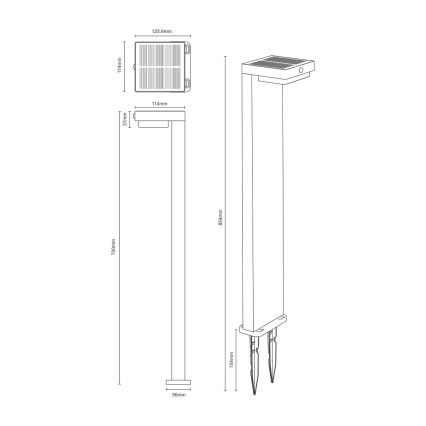 Zuma Line - LED-Solarleuchte mit Bewegungs- und Dämmerungssensor LED/4,5W/2000 mAh IP44 schwarz