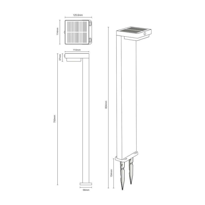 Zuma Line - LED-Solarleuchte mit Bewegungs- und Dämmerungssensor LED/4,5W/2000 mAh IP44 schwarz