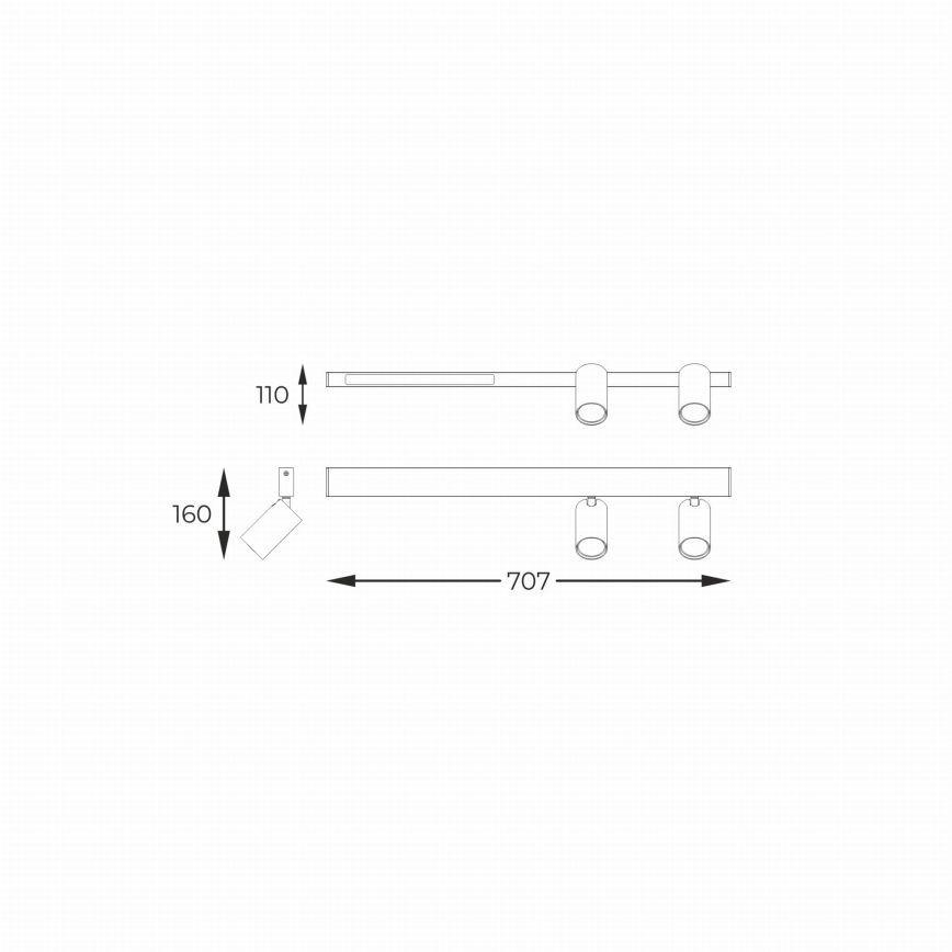 Zuma Line - LED Wandleuchte mit 2xGU10/5W/230V + LED/8W schwarz