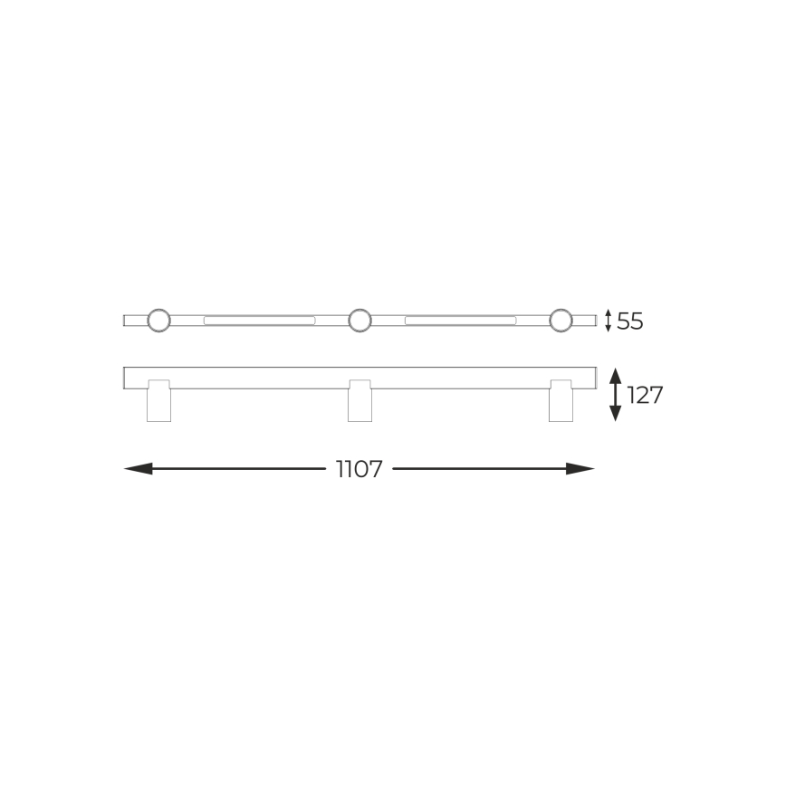 Zuma Line - LED-Wandstrahler 3xGU10/5W/230V + 2xLED/8W schwarz