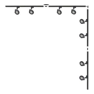 Zuma Line - Schienenstrahler für Schienensystem 8xGU10/15W/230V, schwarz