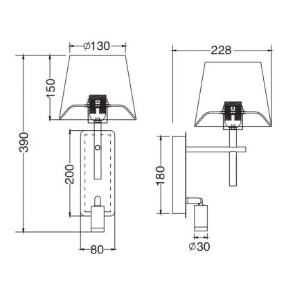 Zuma Line - LED-Wandleuchte 1xE27/40W/230V + LED/2,5W Messing/weiß