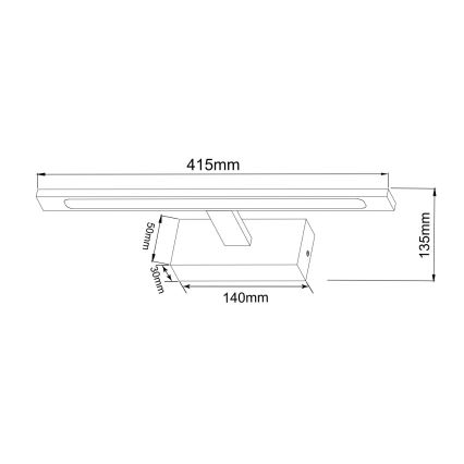 Zuma Line - LED Badezimmerspiegelbeleuchtung LED/12W/230V 41 cm IP44 schwarz