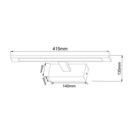 Zuma Line - LED-Spiegelbeleuchtung für Badezimmer LED/12W/230V 41 cm IP44 glänzendes Chrom