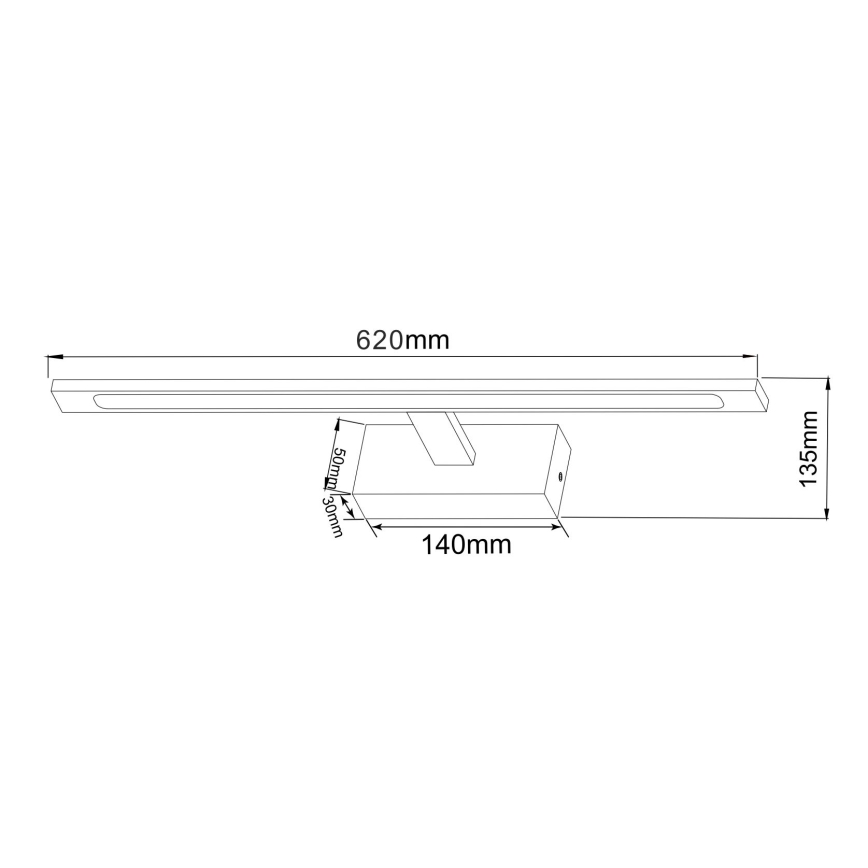Zuma Line - LED-Spiegelbeleuchtung für Badezimmer LED/20W/230V 62 cm IP44 schwarz