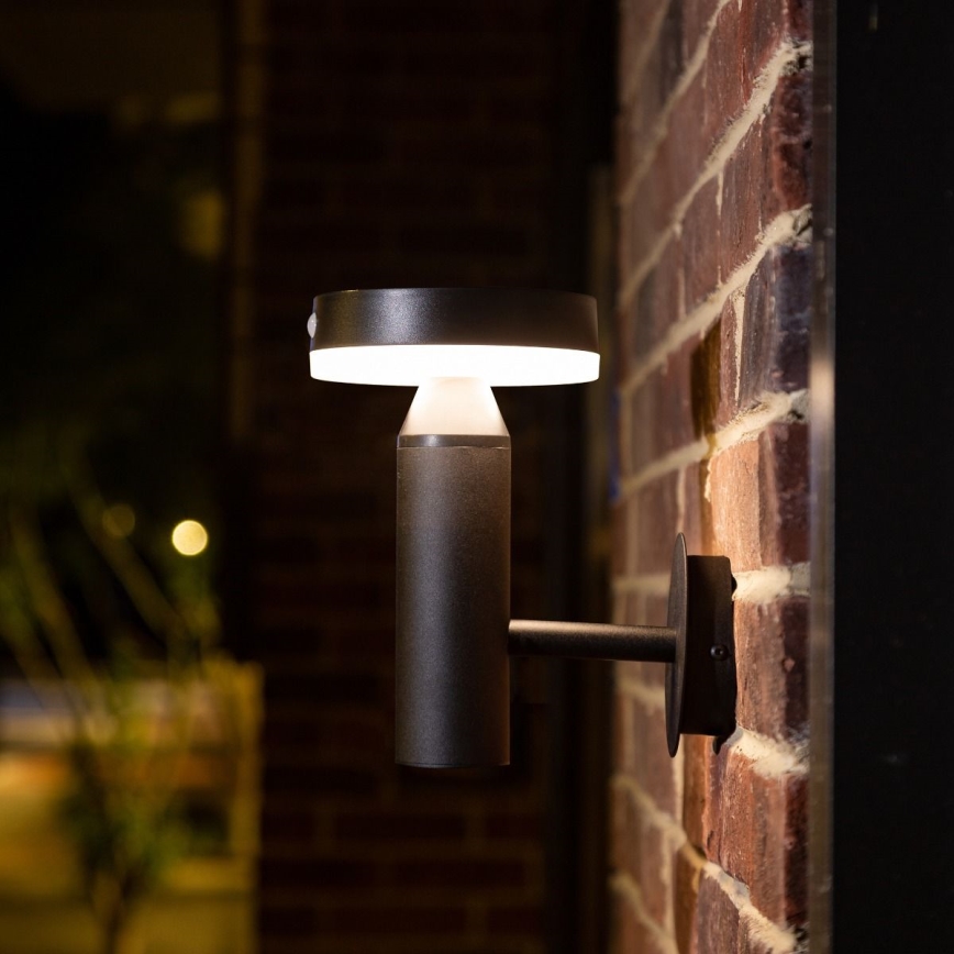Zuma Line - LED-Solarwandleuchte mit Bewegungs- und Dämmerungssensor LED/4,5W/2000 mAh IP44 schwarz