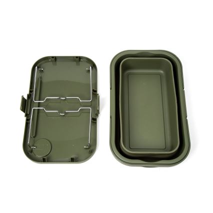 Zusammenklappbarer Camping-Picknickkorb mit Deckel 2-in-1 grün