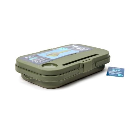 Zusammenklappbarer Camping-Picknickkorb mit Deckel 2-in-1 grün