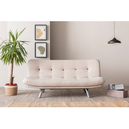 Zweisitziges ausziehbares Schlafsofa BAKU, cremefarben