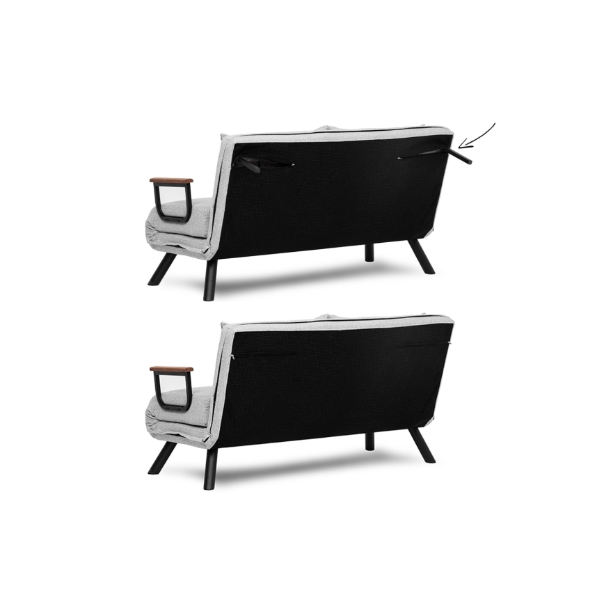 Zweisitziges Schlafsofa QIRA, grau