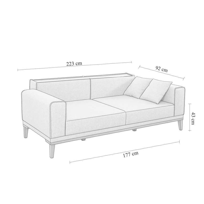 Zweisitziges Sofa DOTY, grau