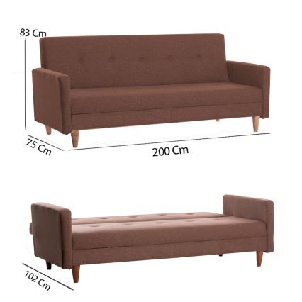 Zweisitziges Sofa NARA, braun