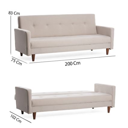 Zweisitziges Sofa NARA creme/beige