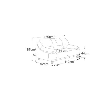 Zweisitziges Sofa RIMINI in Hellgrau