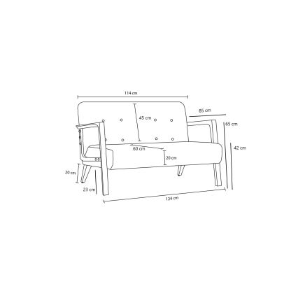 Zweisitziges Sofa TUMI, grau